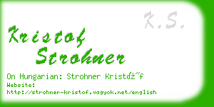 kristof strohner business card